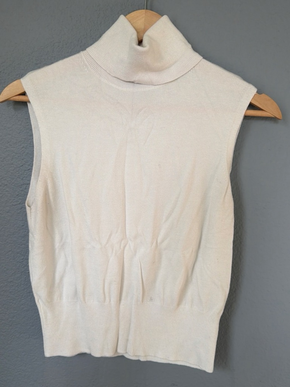 Express Sleeveless Turtleneck Sweater - Cream